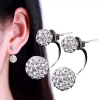Elegant Dazzling Double Ball Stud Earrings - product image