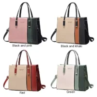 High Fashion Patchwork Top Handle Handbag - All colors