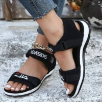 Open Toe Summer Sports Sandals - Black